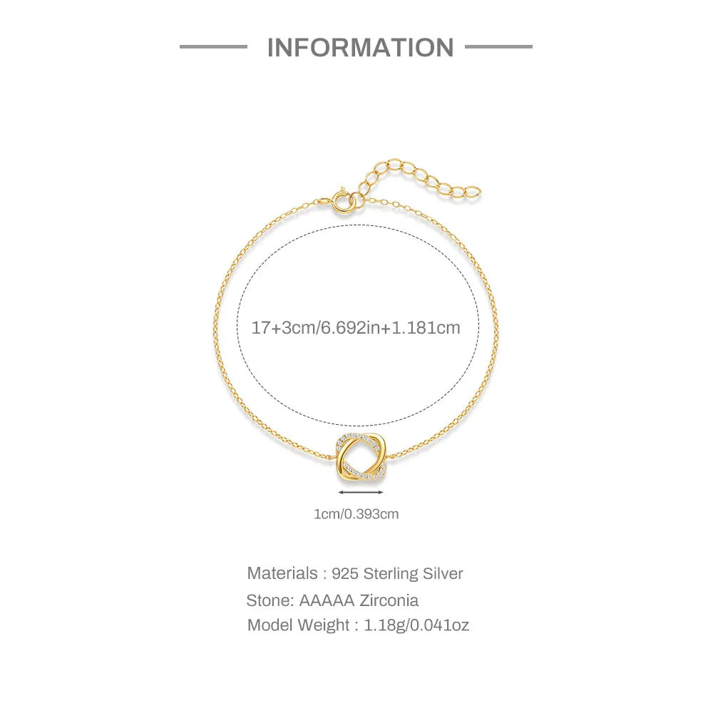 Vergoldetes Armband aus 925er Silber mit Ring-Detail