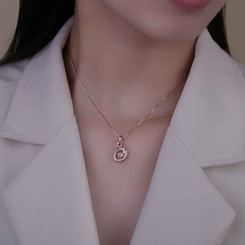 Elegante Schwan-Kette Damen | Antiallergisch & verstellbar 40+5 cm