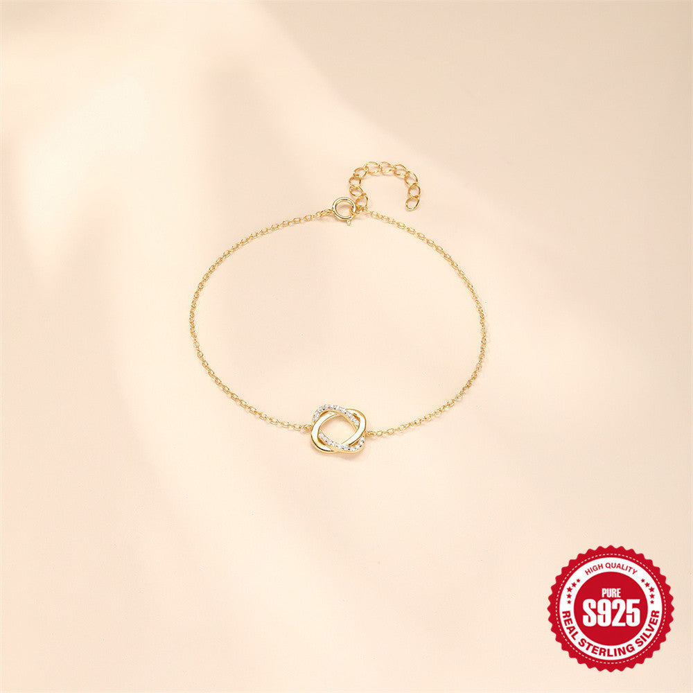 Vergoldetes Armband aus 925er Silber mit Ring-Detail