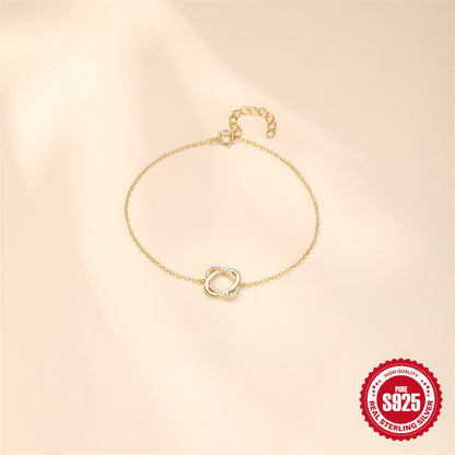 Vergoldetes Armband aus 925er Silber mit Ring-Detail