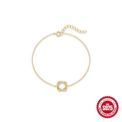Vergoldetes Armband aus 925er Silber mit Ring-Detail