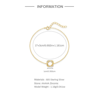 Vergoldetes Armband aus 925er Silber mit Ring-Detail