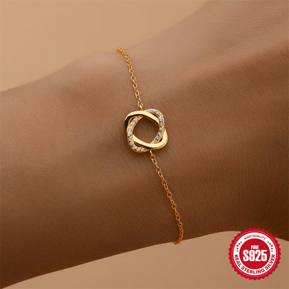 Vergoldetes Armband aus 925er Silber mit Ring-Detail