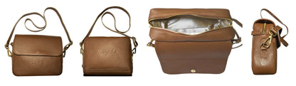 ASGADA - Die kleine Wohlfühltasche in Mittelbraun und Gold