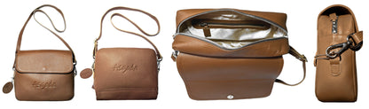 ASGADA - Die kleine Wohlfühltasche in Mittelbraun und Silber