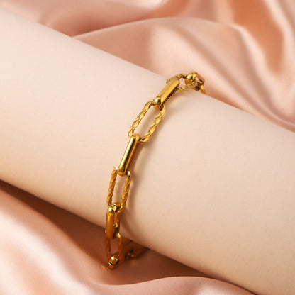Damen-Armband aus Titanstahl – Kettendesign mit Twist-Struktur