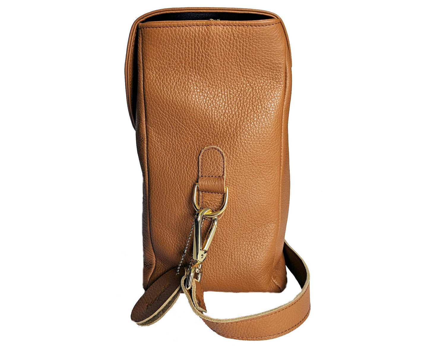 ASGADA - Cognacfarbiger Shopper mit viel Platz