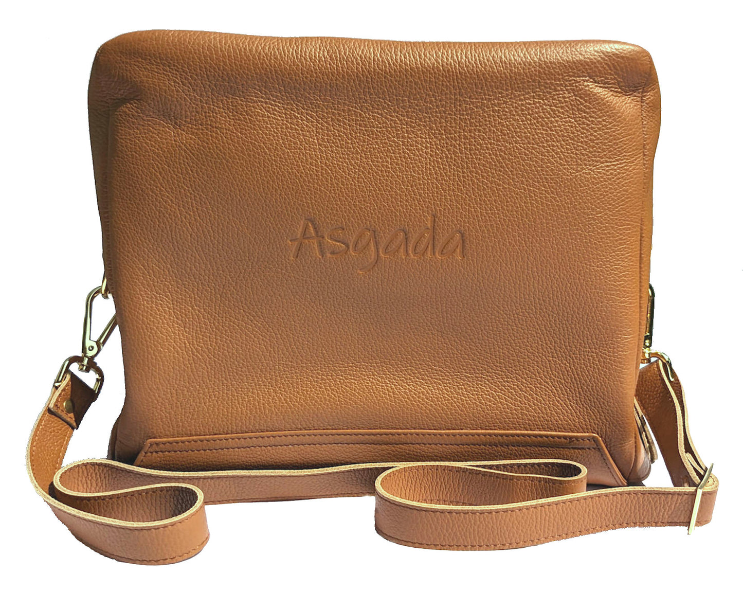 ASGADA - Cognacfarbiger Shopper mit viel Platz