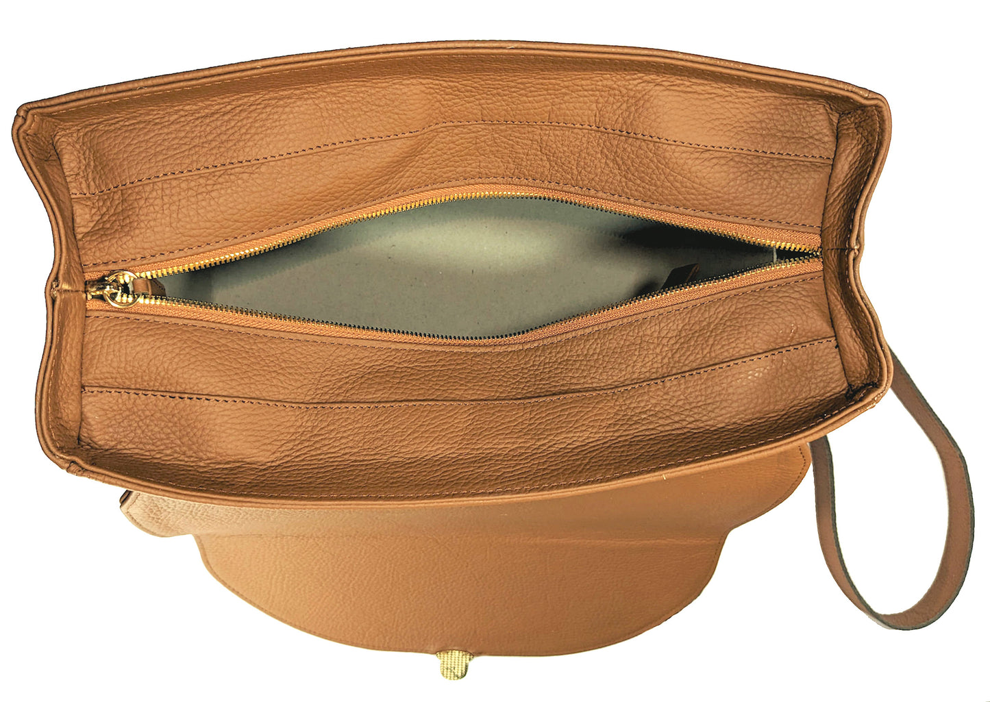 ASGADA - Cognacfarbiger Shopper mit viel Platz