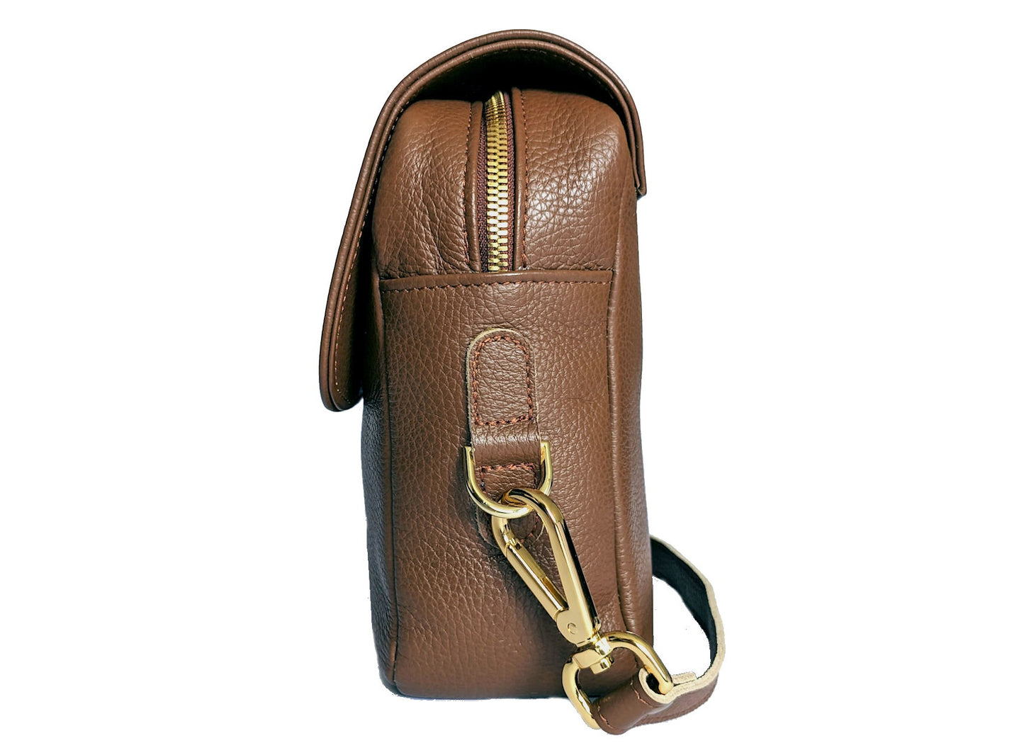 ASGADA - Die kleine Wohlfühltasche in Mittelbraun und Gold