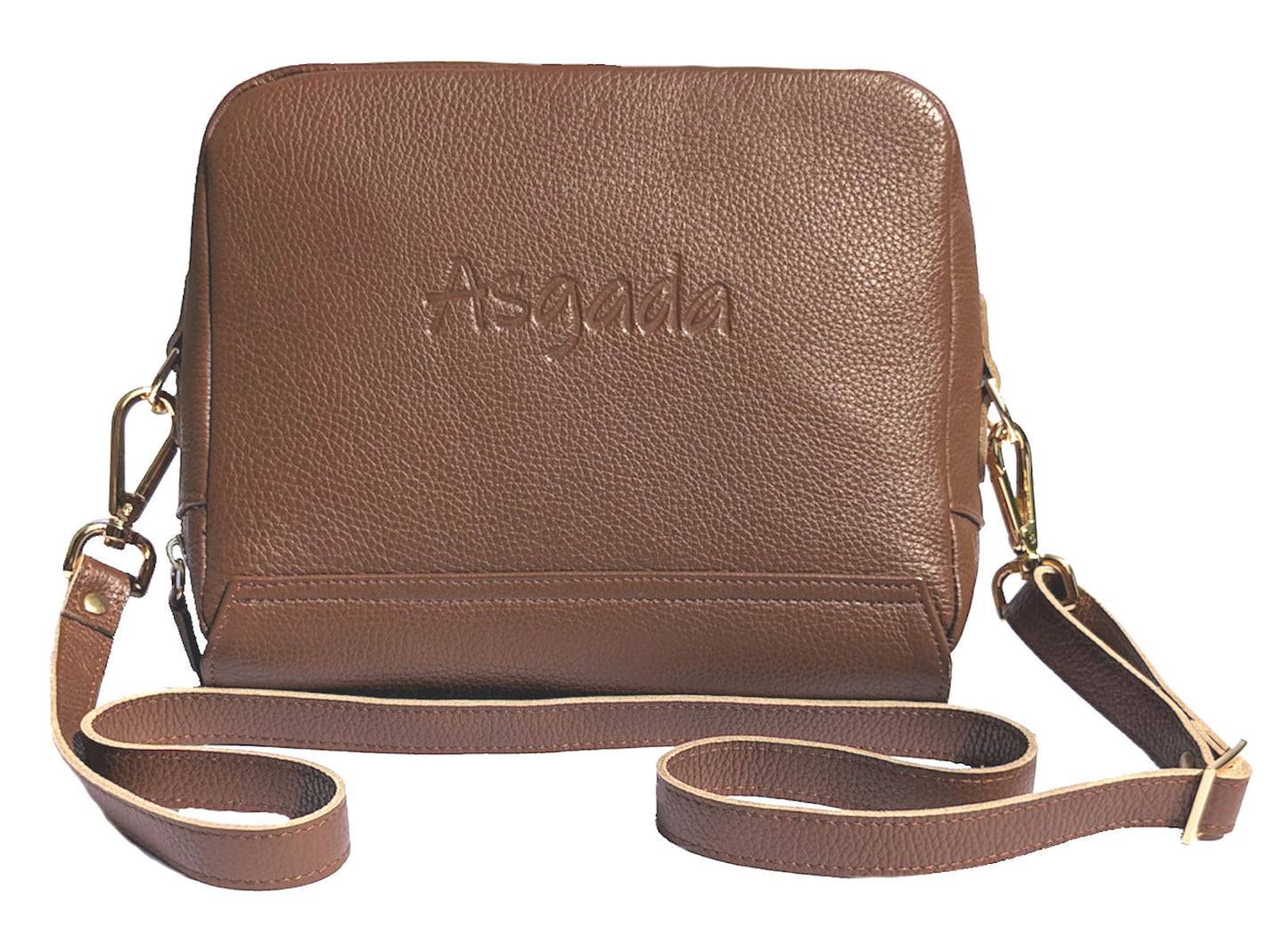 ASGADA - Die kleine Wohlfühltasche in Mittelbraun und Gold