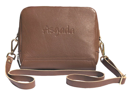 ASGADA - Die kleine Wohlfühltasche in Mittelbraun und Gold