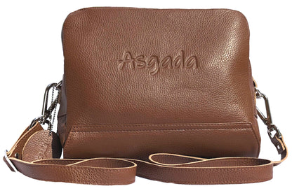 ASGADA - Die kleine Wohlfühltasche in Mittelbraun und Silber